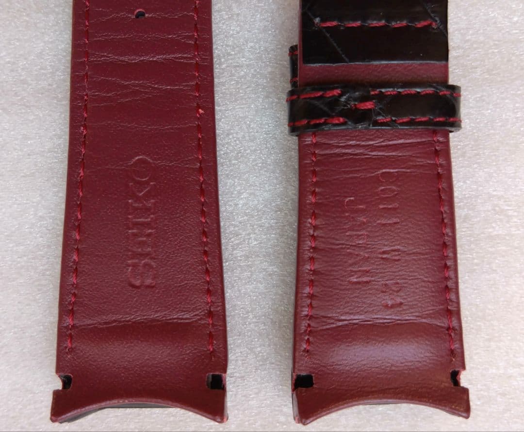 セイコー SEIKO ガランテ 純正レザーベルト (カーフ・型押し／ブラック)