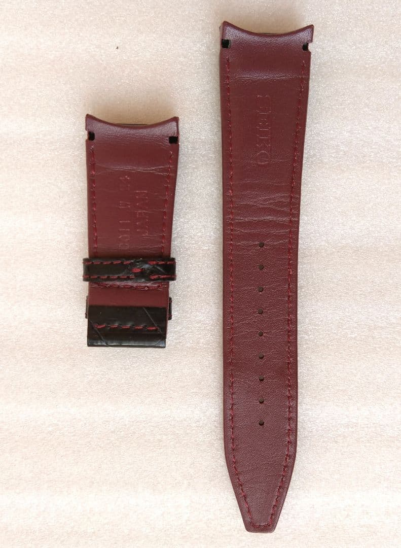 セイコー SEIKO ガランテ 純正レザーベルト (カーフ・型押し／ブラック)