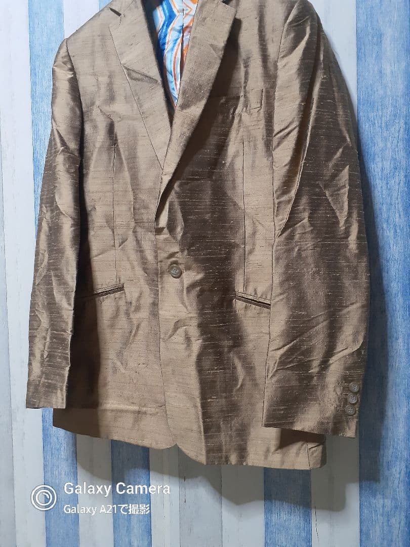 希少！ドルチェ&ガッバーナ/黄金/シルク地/デザイン/スーツ/セットアップ/L