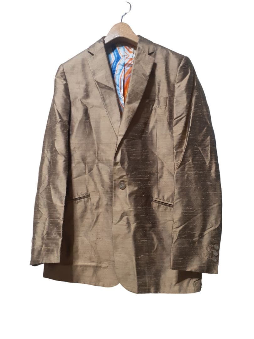 希少！ドルチェ&ガッバーナ/黄金/シルク地/デザイン/スーツ/セットアップ/L