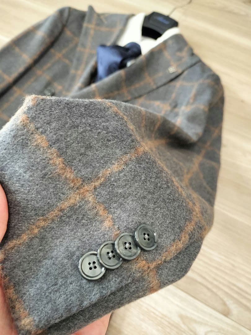 TAGLIATORE 46 ダブルブレスト ジャケット　グレー　チェック