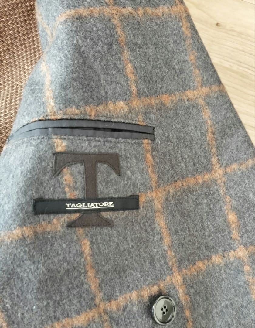 TAGLIATORE 46 ダブルブレスト ジャケット　グレー　チェック