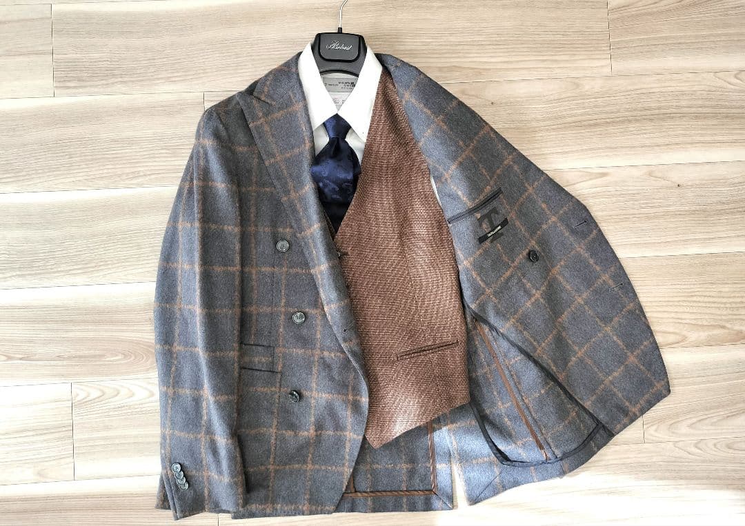 TAGLIATORE 46 ダブルブレスト ジャケット　グレー　チェック
