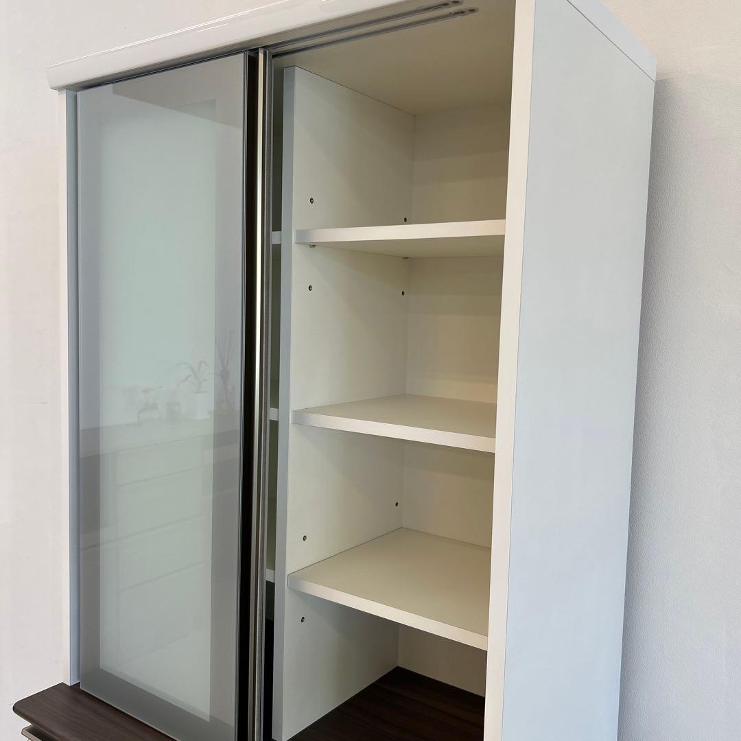 新品☆食器棚 幅80cmカップボード ダイニングボード 北欧風 開梱設置配送付