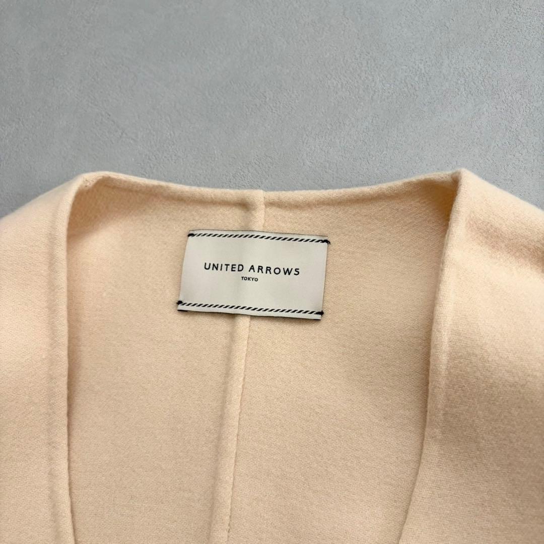 未使用近　ユナイテッドアローズ　ウール混Ｖネックリバーコート