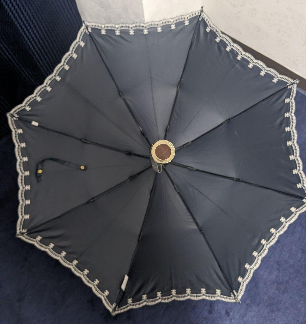 美品 日傘 セリーヌ グレー柄に白レース
