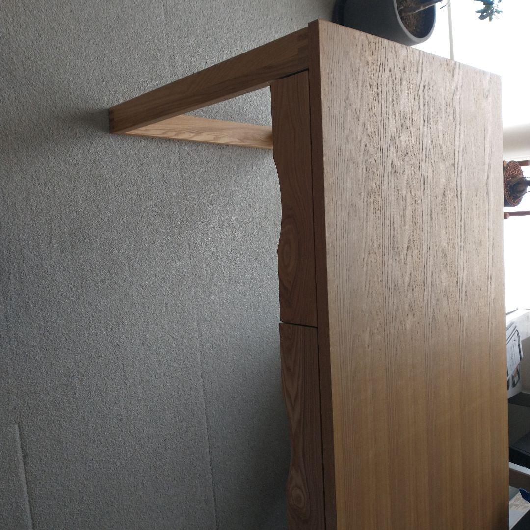 デスク天然タモ180cm.奥行45cm【新品】【更にお値下げしました】札幌