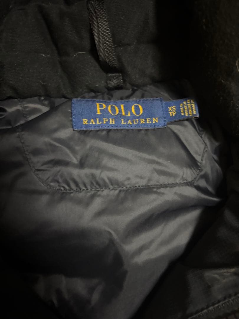 。*様 Polo Ralph Lauren フード付きダウンベスト XS ブラッ