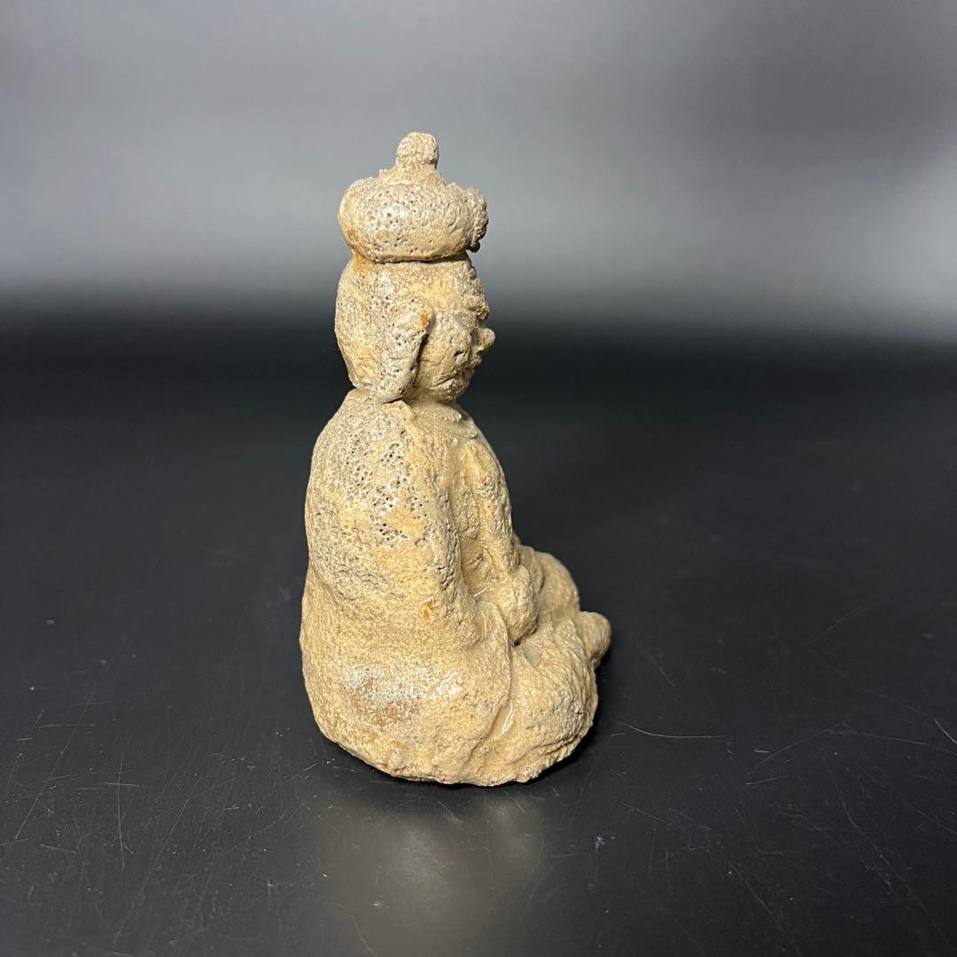 ◎古道具 庵々◎時代物 陶製 閻魔大王像 古陶 仏像 骨董品◎置物仏教美術古美術