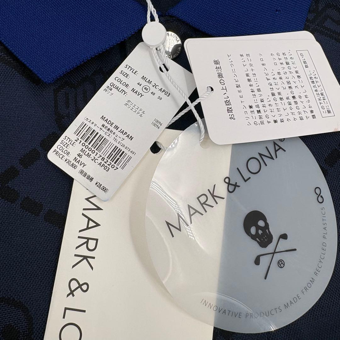 新品タグ付き　マークアンドロナ　ポロシャツ 46 M 紺 ゴルフウェア　915