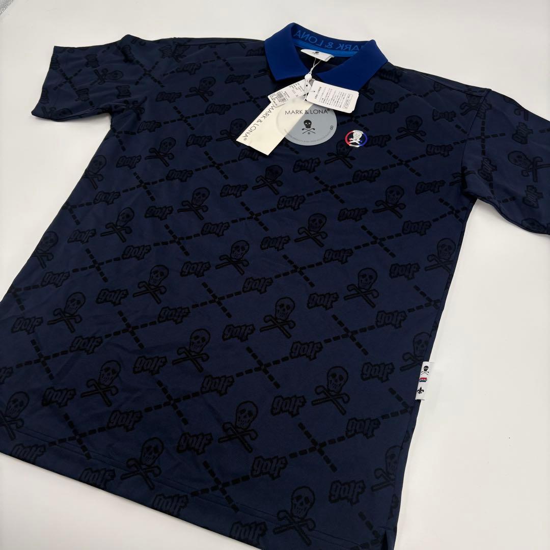 新品タグ付き　マークアンドロナ　ポロシャツ 46 M 紺 ゴルフウェア　915