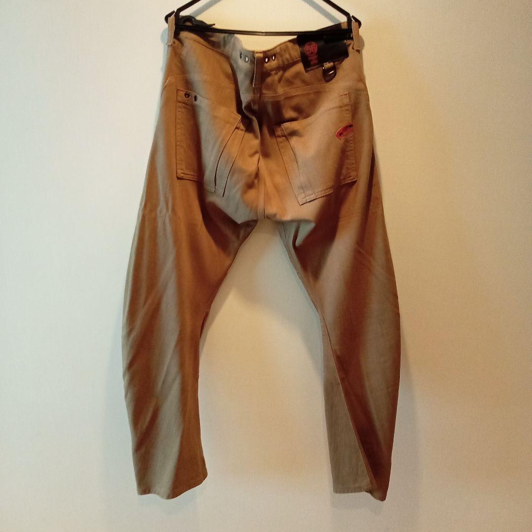 美品 56design x EDWIN ブラウンデニムカーゴ型ライダースパンツ