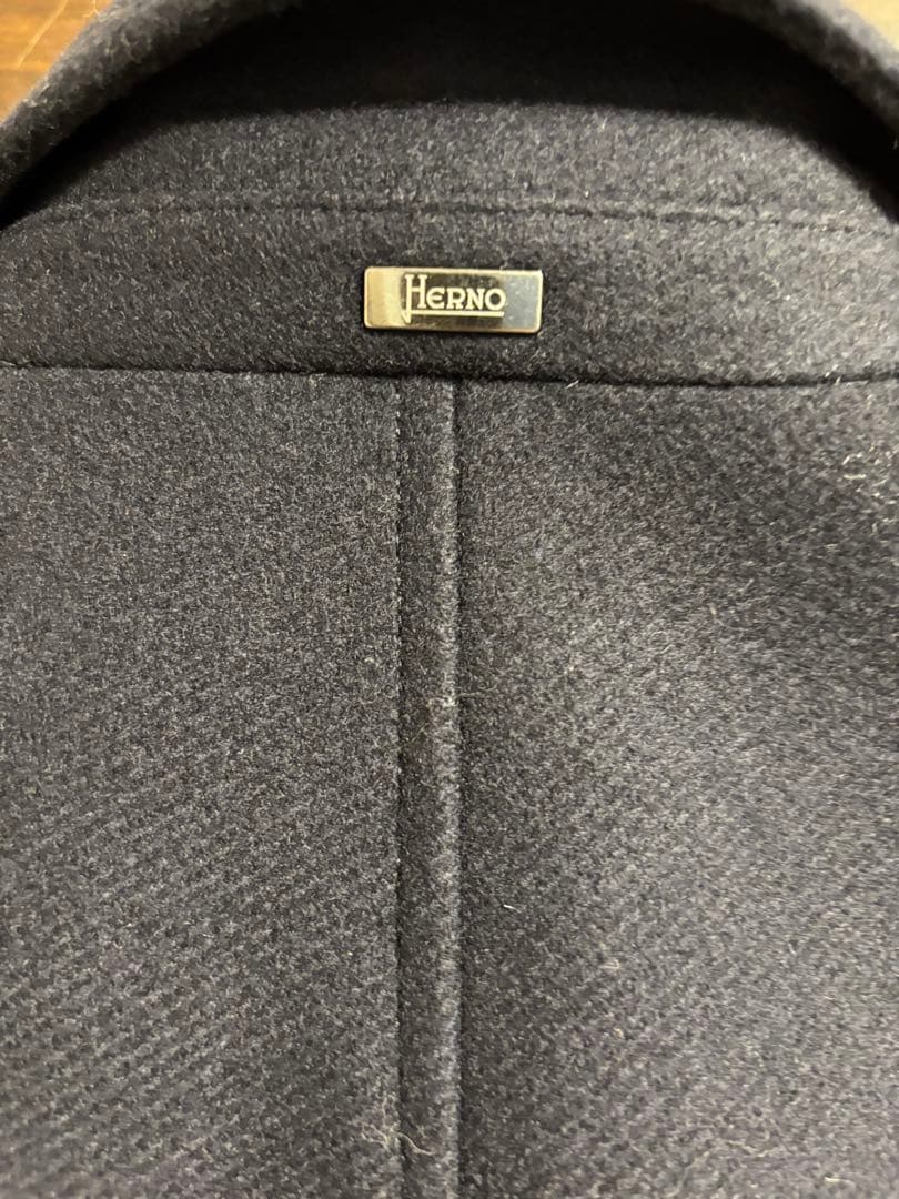 【美品】　Herno ネイビー シングルブレスト チェスターコート
