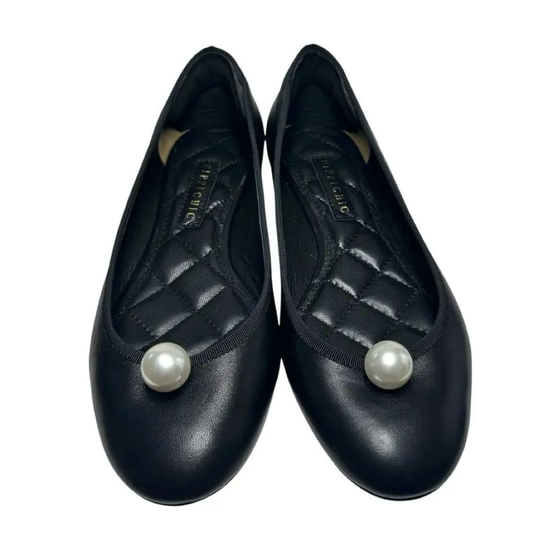 極美品⭐︎ピッピシックchu chu pearlフラットシューズ　黒　38