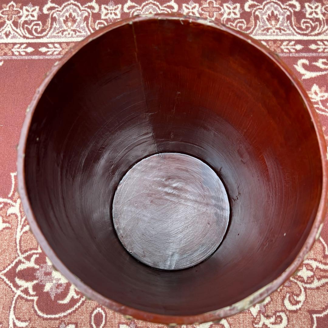 イタリア製 はビンテージ古雑貨◾️木製 トールペイント ゴミ箱 ダストボックス