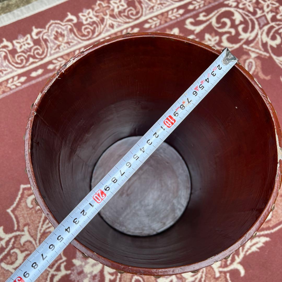 イタリア製 はビンテージ古雑貨◾️木製 トールペイント ゴミ箱 ダストボックス