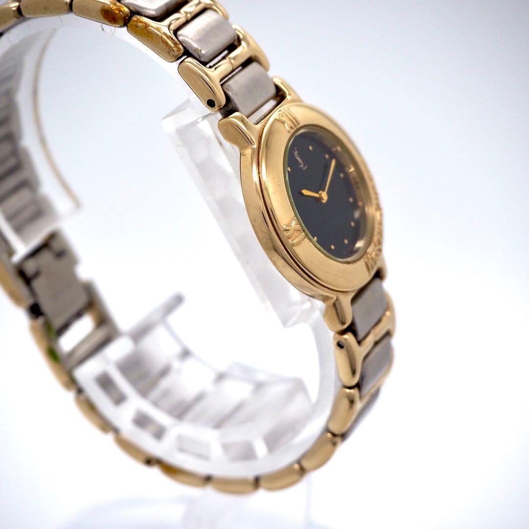 508 稼働【美品】イヴサンローラン　時計　レディース ゴールド ブラック