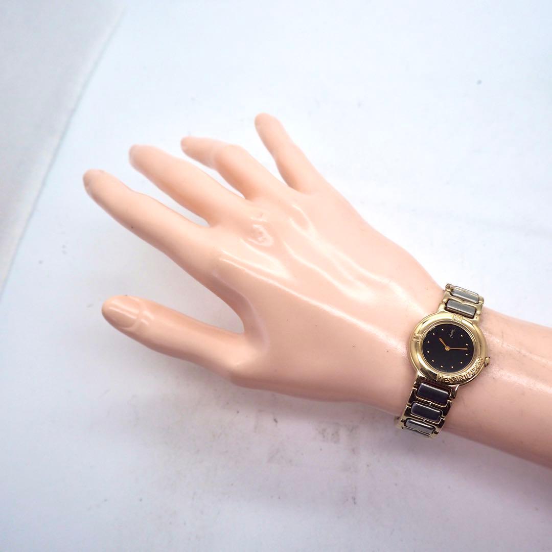 508 稼働【美品】イヴサンローラン　時計　レディース ゴールド ブラック