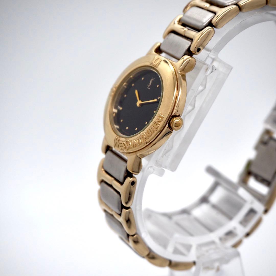 508 稼働【美品】イヴサンローラン　時計　レディース ゴールド ブラック