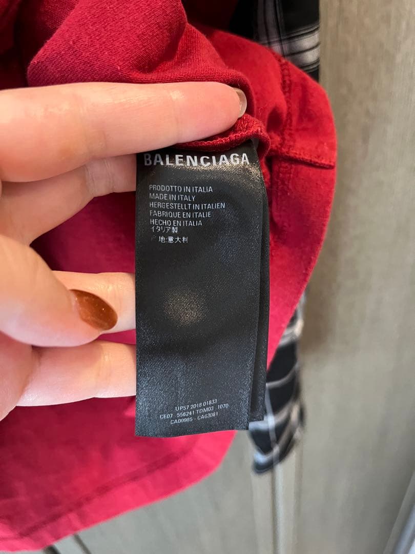 BALENCIAGA 長袖Tシャツ チェック柄袖