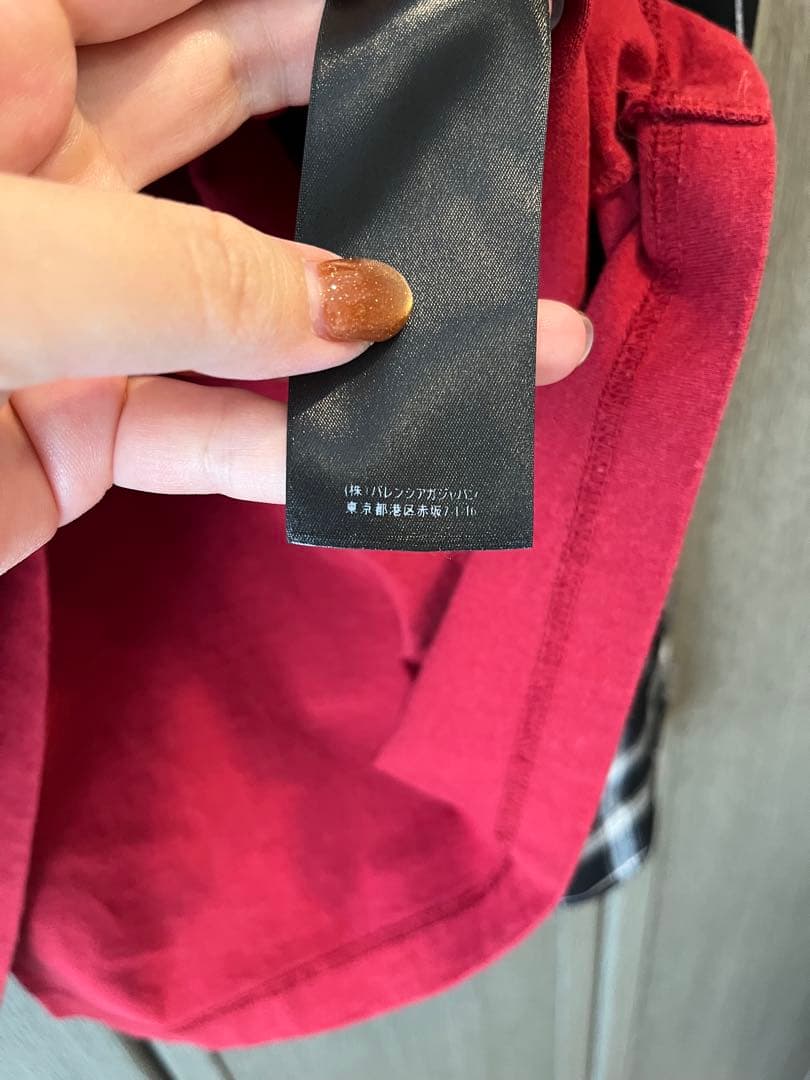 BALENCIAGA 長袖Tシャツ チェック柄袖