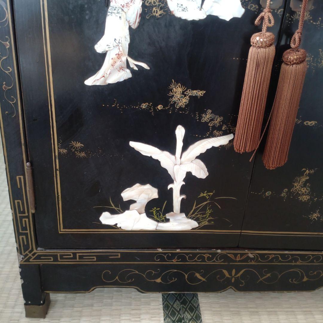 中国家具 キャビネット　花鳥　中国古玩 玉石 石細工 アンティーク