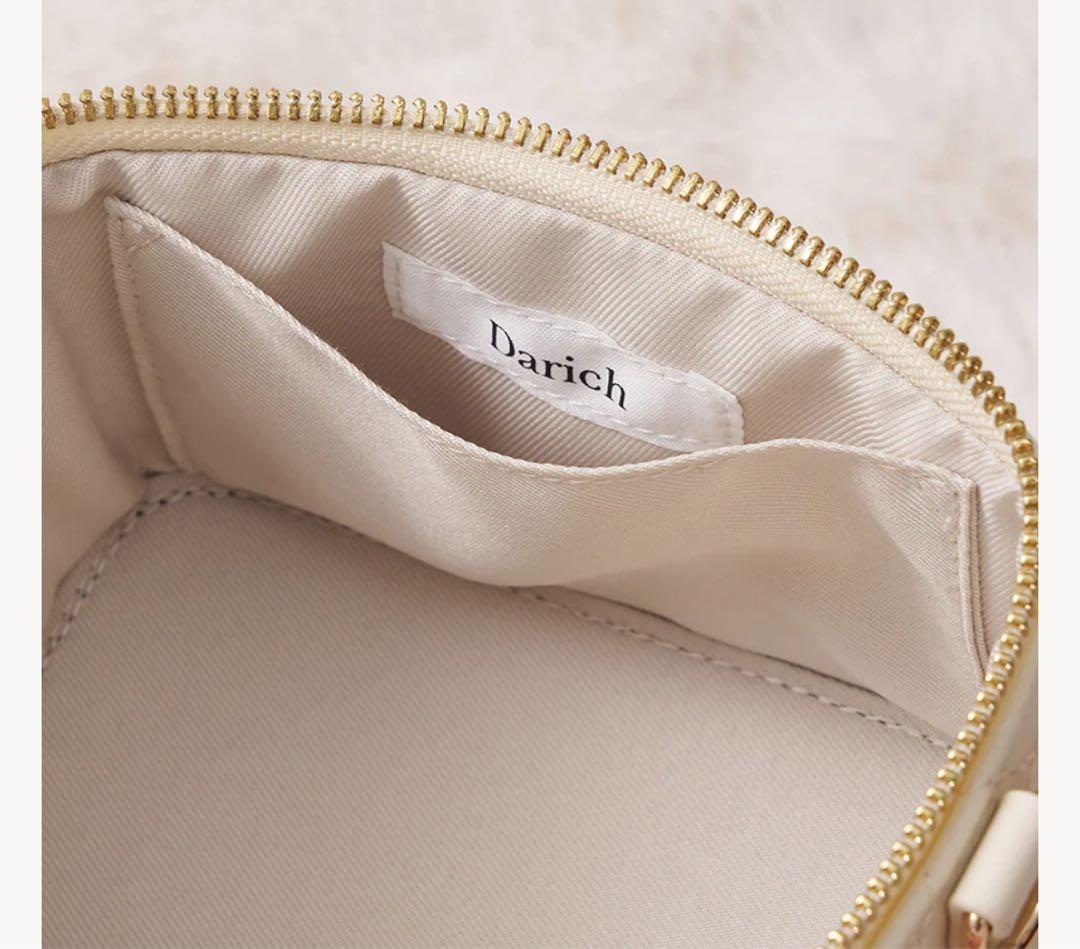 【ゴールドパーツ】キルティングパールスクエアミニバッグ アイボリー Ivo