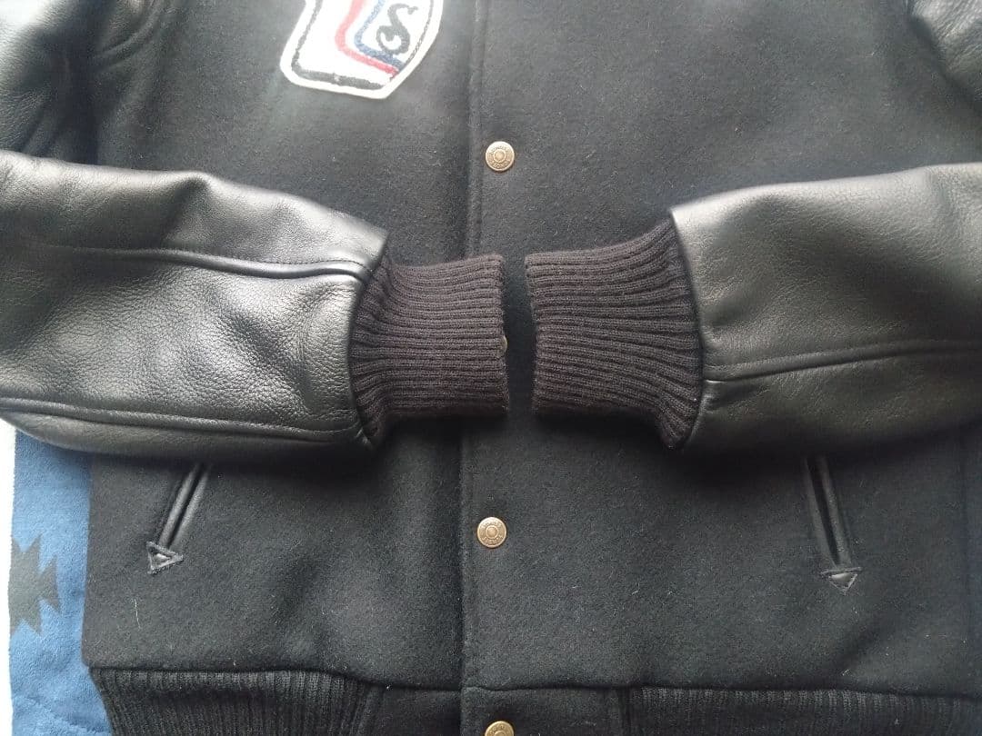 Schott 　ショット　スタジャン 黒 レザー