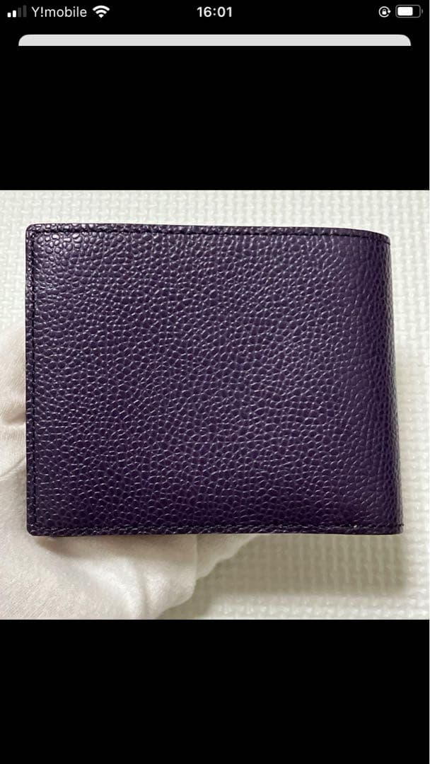 未使用　PaulSmithポールスミス　レザー二つ折り財布　ダークパープル