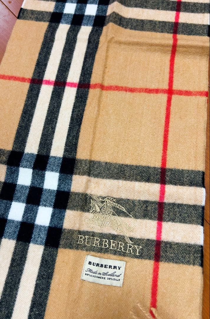 バーバリー　BURBERRY マフラー　バーバリーチェック　カシミヤ　シルク