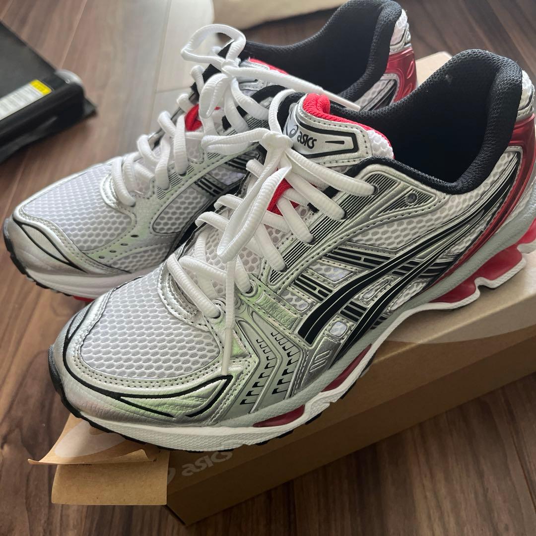 靴 asics GEL-KAYANO 14 WHITE/CLASSIC RED