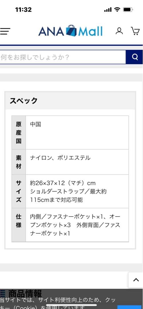 ANA 機内販売　ノーリーズ　バッグ