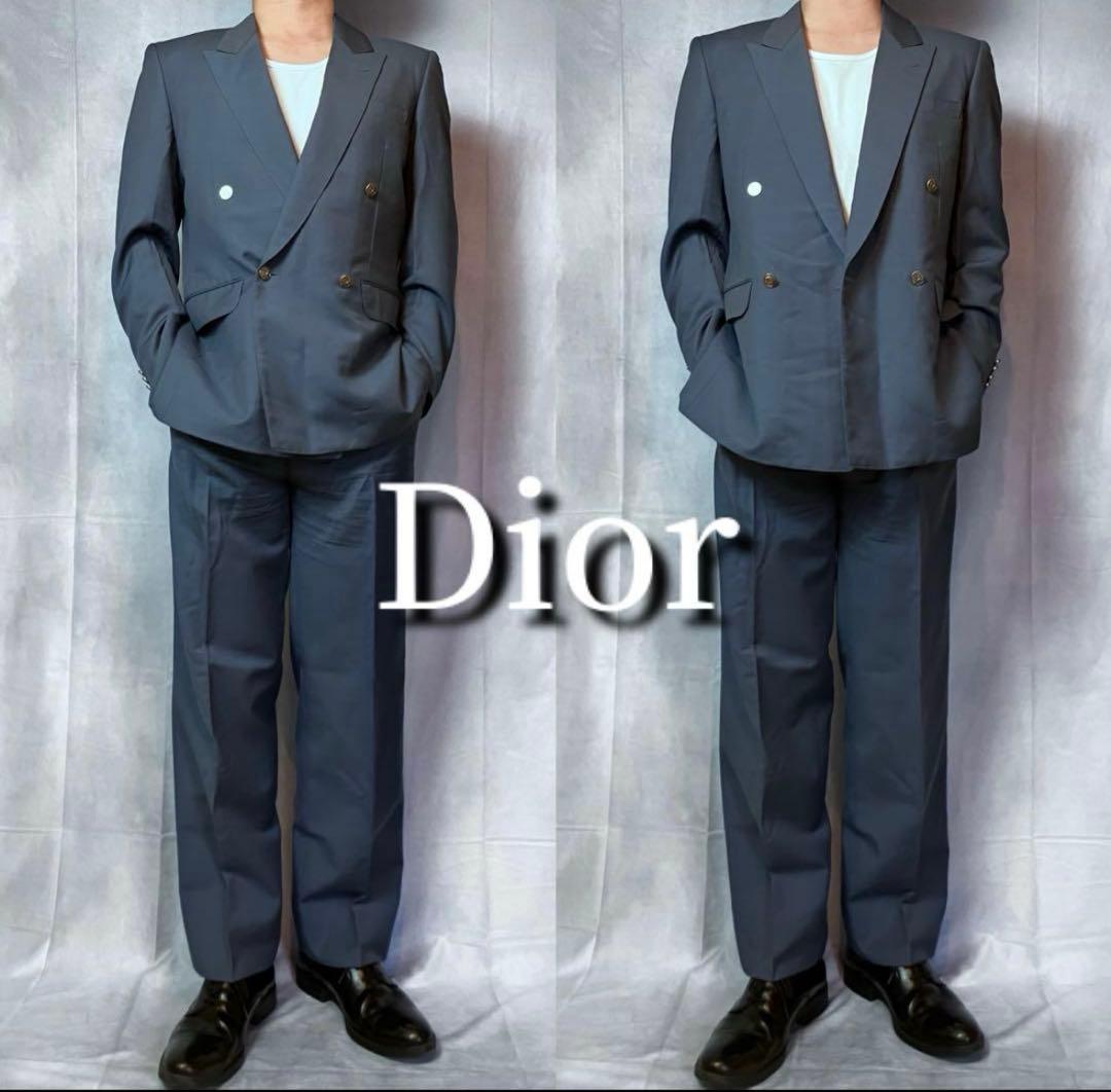 ディオール セットアップ ダブル Diorメタルボタン ブルー