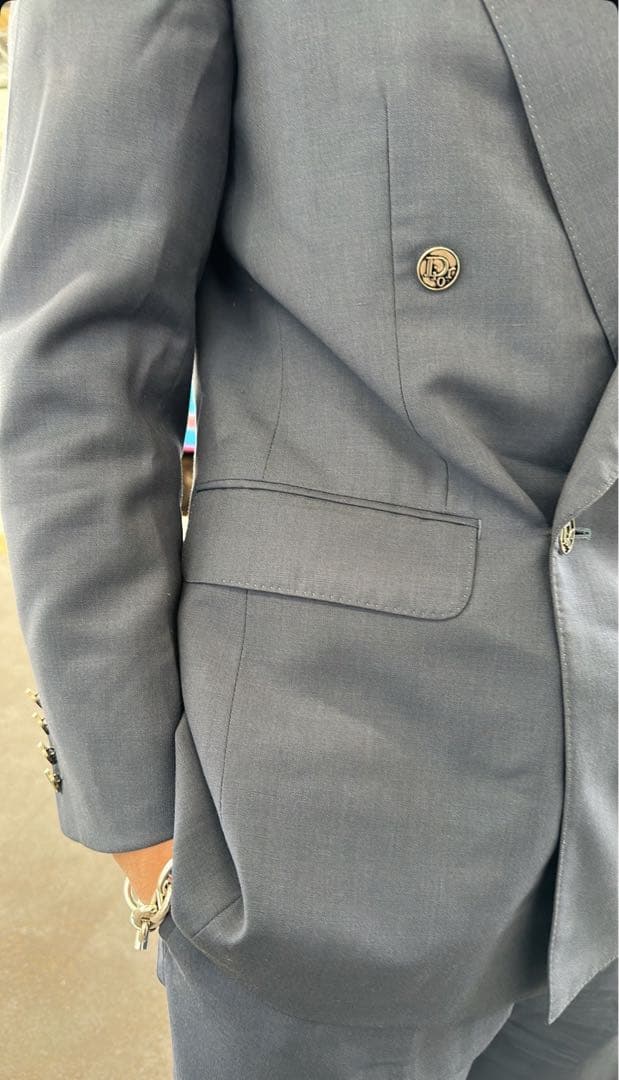 ディオール セットアップ ダブル Diorメタルボタン ブルー