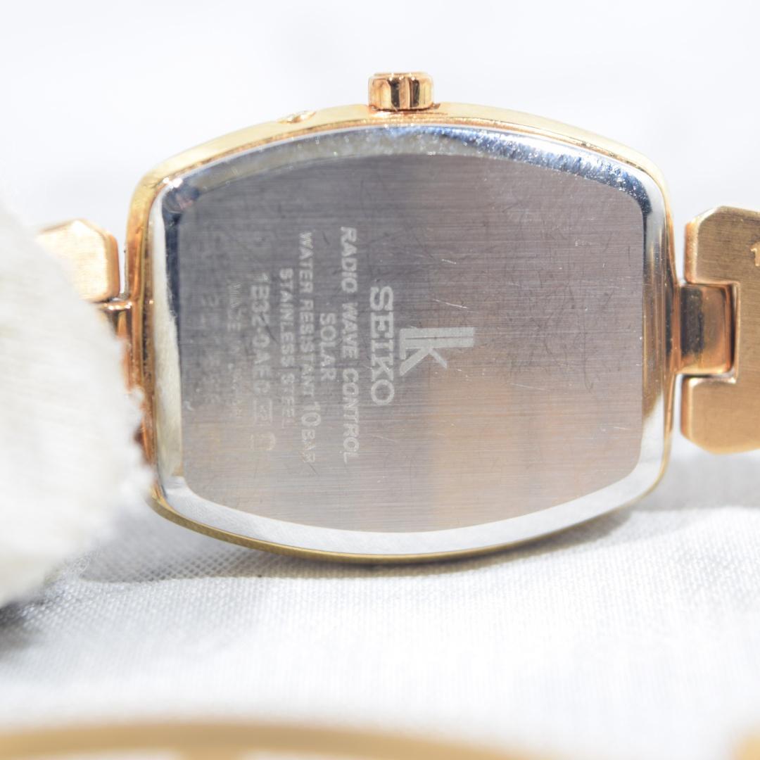 美品 SEIKO セイコー ルキア 電波ソーラー レディース黒金 ダイヤ付き