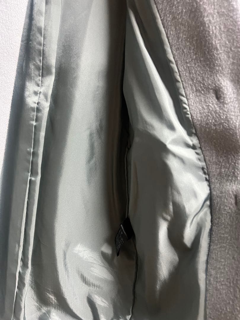 IENA イエナ ラムウールノーカラーコート 34 サックスブルー