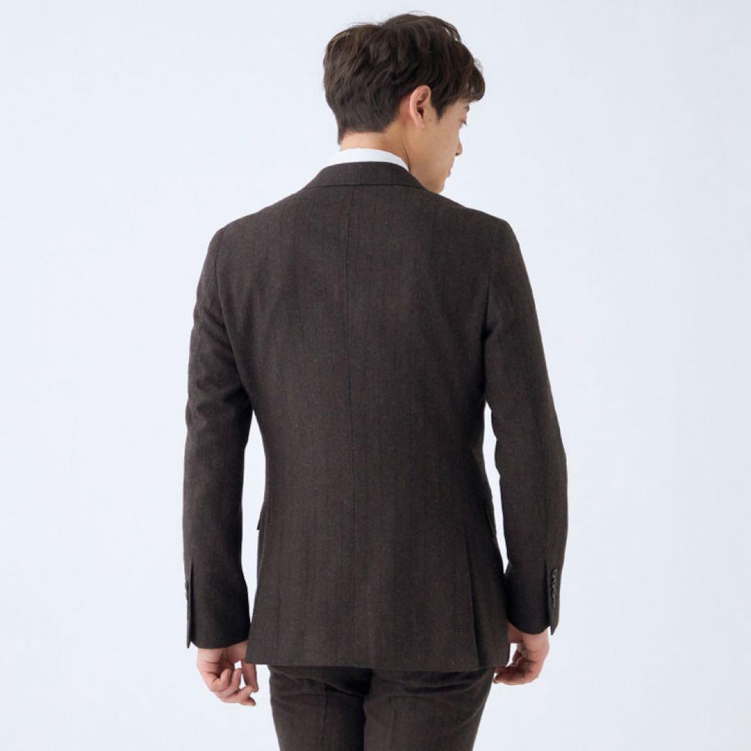 ブラウンスーツ　秋冬　ストライプ