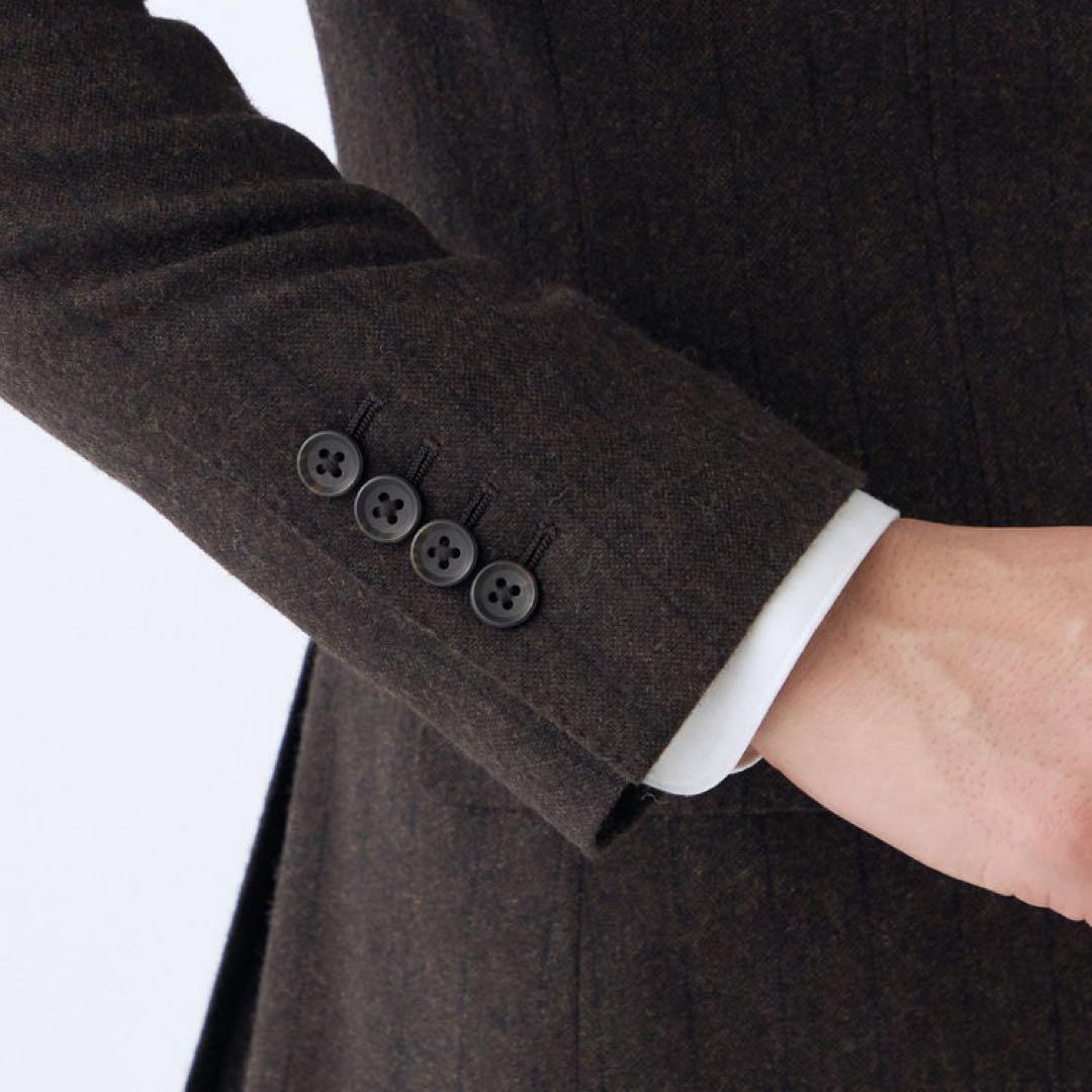 ブラウンスーツ　秋冬　ストライプ