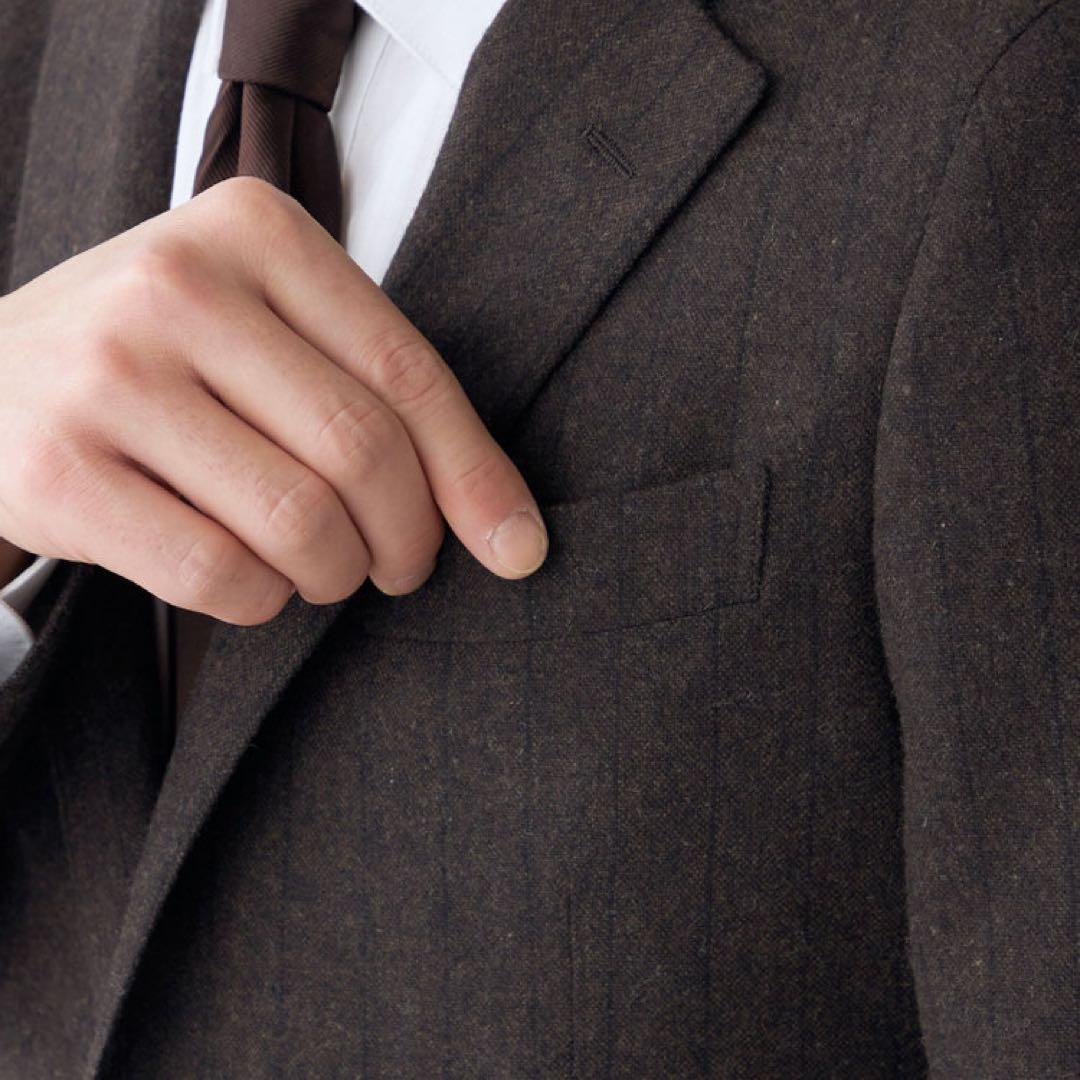 ブラウンスーツ　秋冬　ストライプ