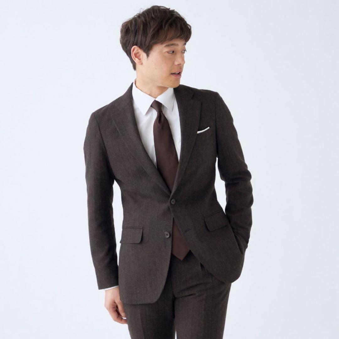 ブラウンスーツ　秋冬　ストライプ