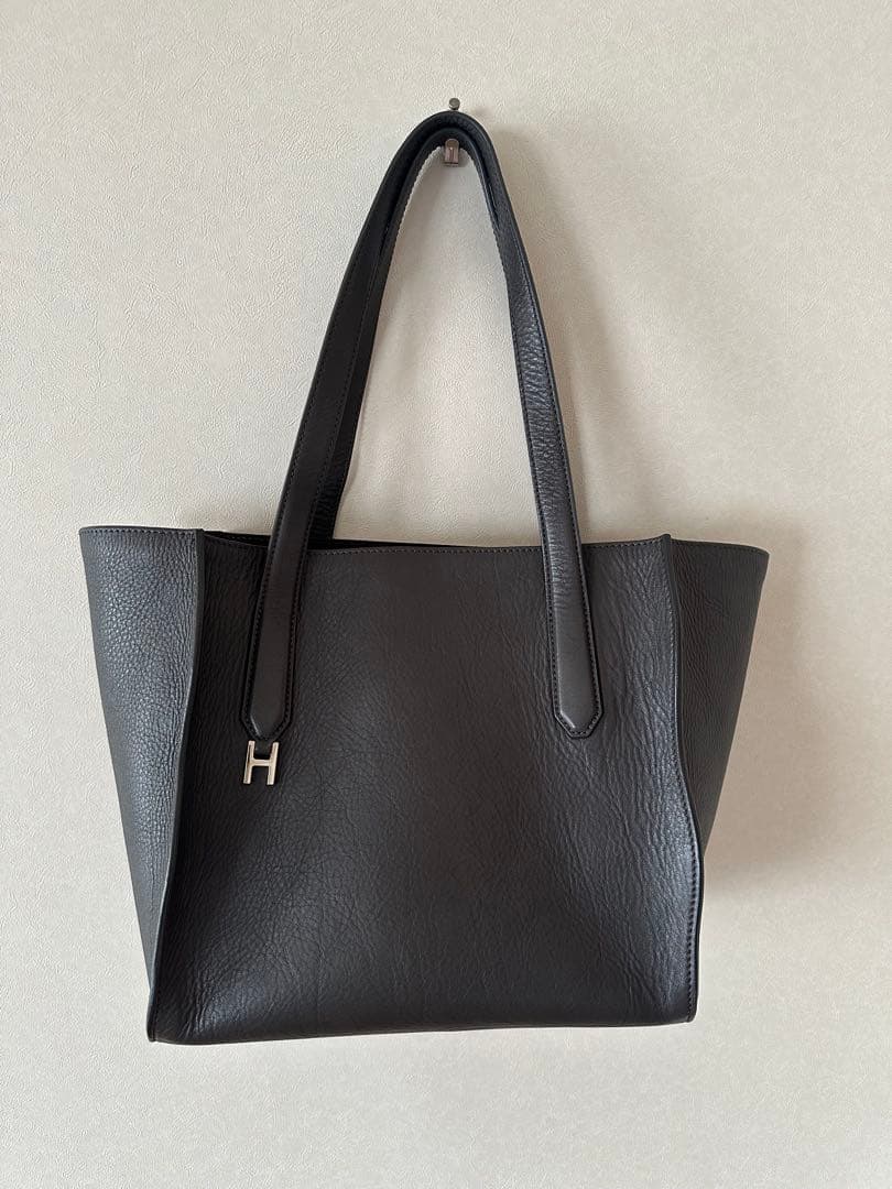 美品✳︎HIROFUヒロフ✳︎ヌーヴォラ✳︎レザートートバッグ M 本革✳︎グレー