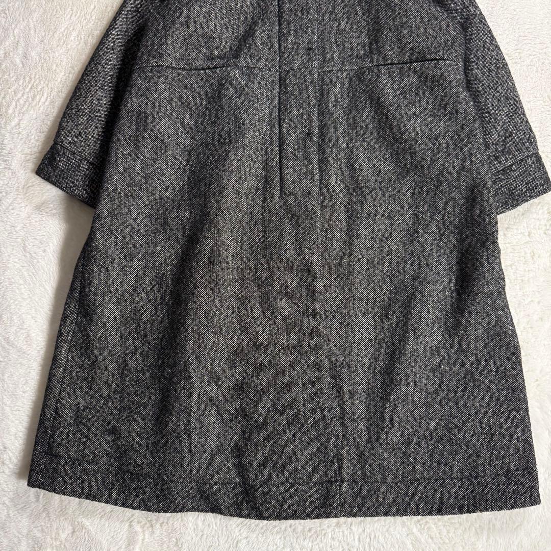 【極美品】サニークラウズ ざっくりツイードのフードコート黒 3L 希少サイズ