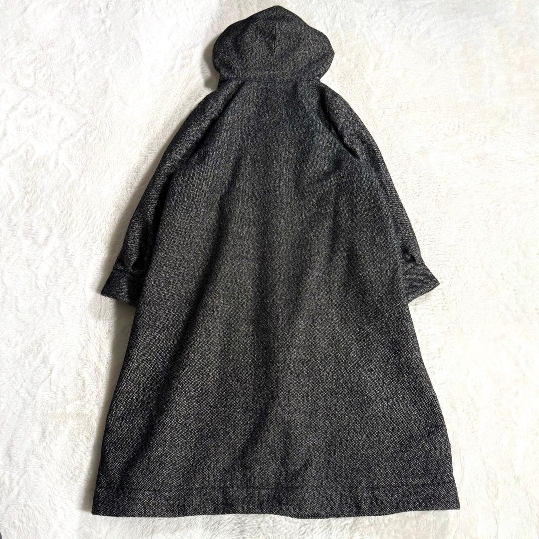 【極美品】サニークラウズ ざっくりツイードのフードコート黒 3L 希少サイズ