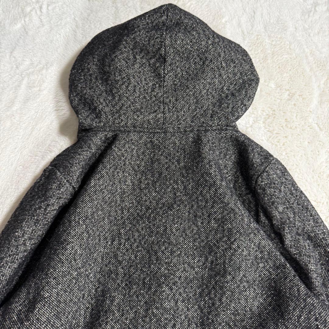 【極美品】サニークラウズ ざっくりツイードのフードコート黒 3L 希少サイズ