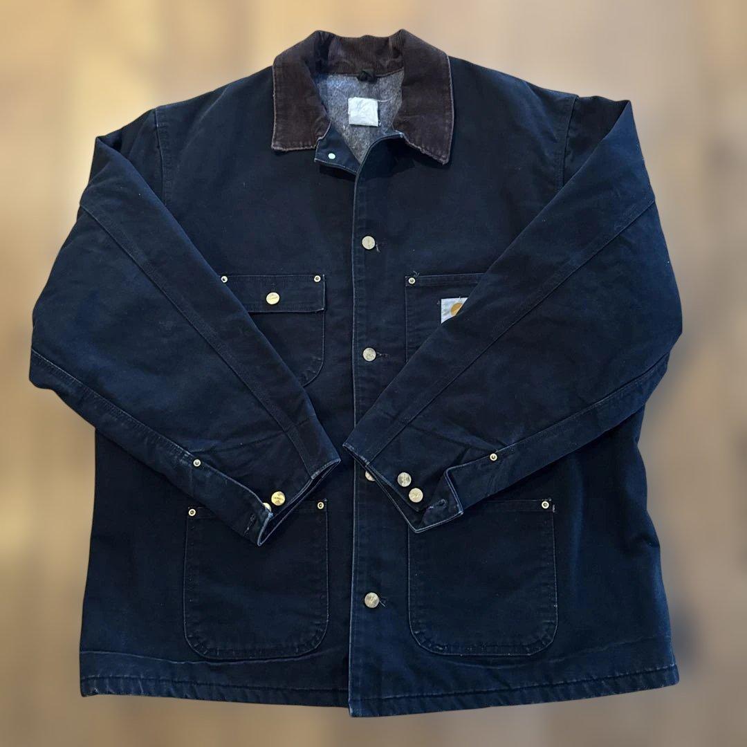 k*様 値下 90s カーハート 墨黒 チョアコート カバーオール XL 46