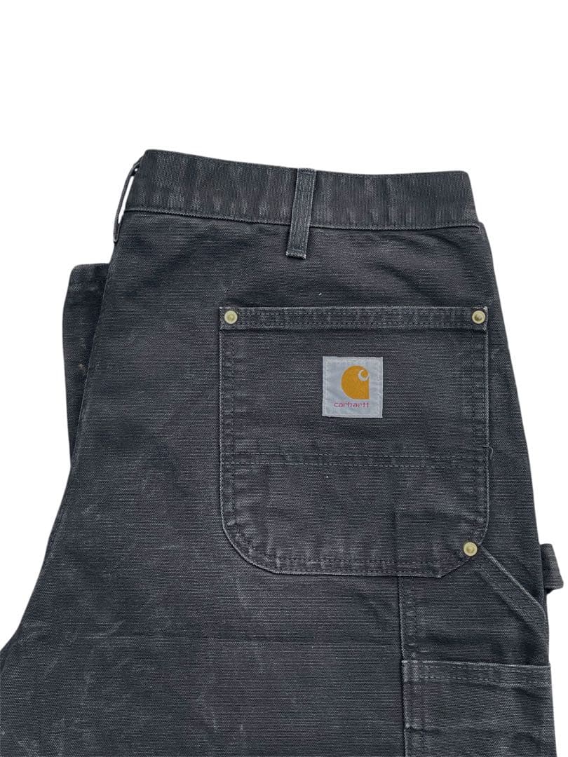 carhartt ダブルニー　フェード　USA製 ブラック　38×30