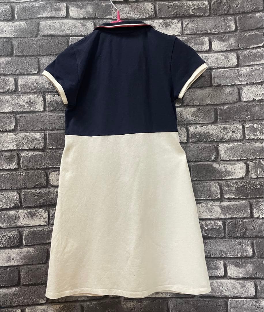 極美品 MONCLER ポロワンピース 140cm ネイビー/ホワイト