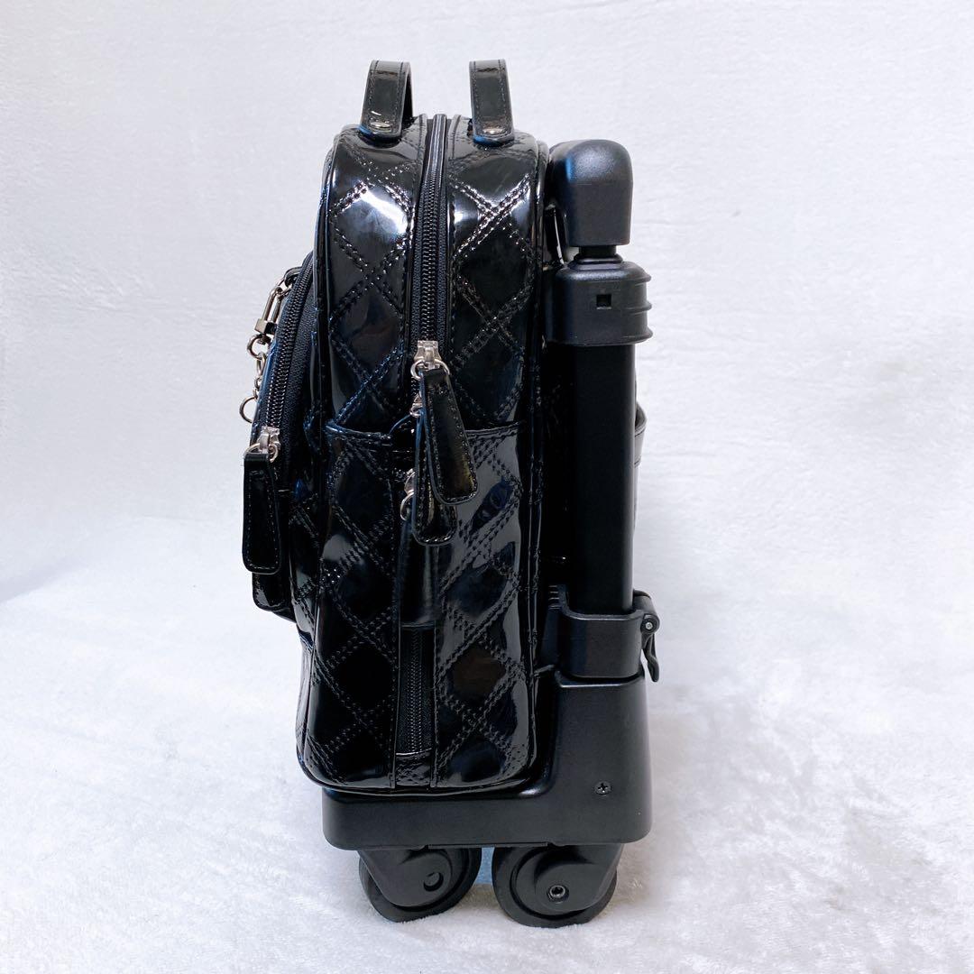 美品　SWANY　エマイロ　エナメル　ショッピングカート　ストッパー付　４輪　黒