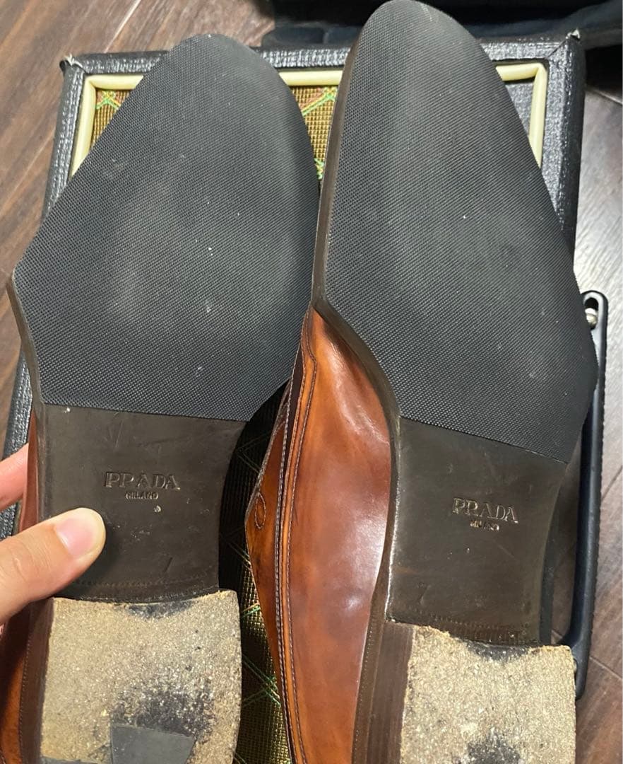 レア　プラダ12AW ナイト　ドレス　シューズ　7 美品　ラバーソール