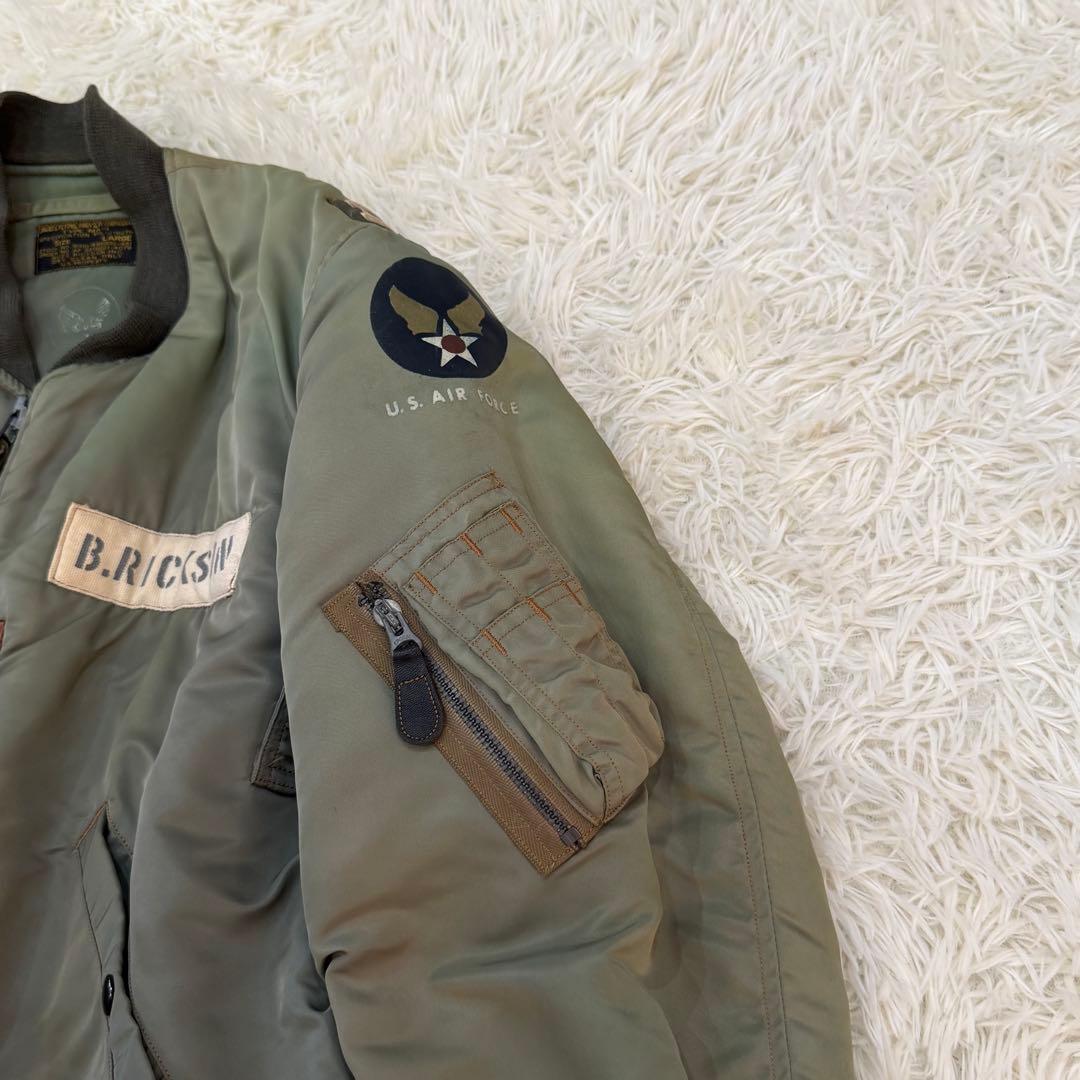 763　バズリクソンズ　MA-1フライトジャケット　L　ワッペン　M13412